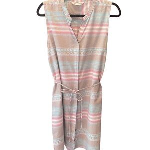 Vintage Woolrich striped sleeveless dress, button down, 100%‎ cotton, size XL